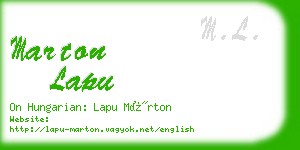 marton lapu business card